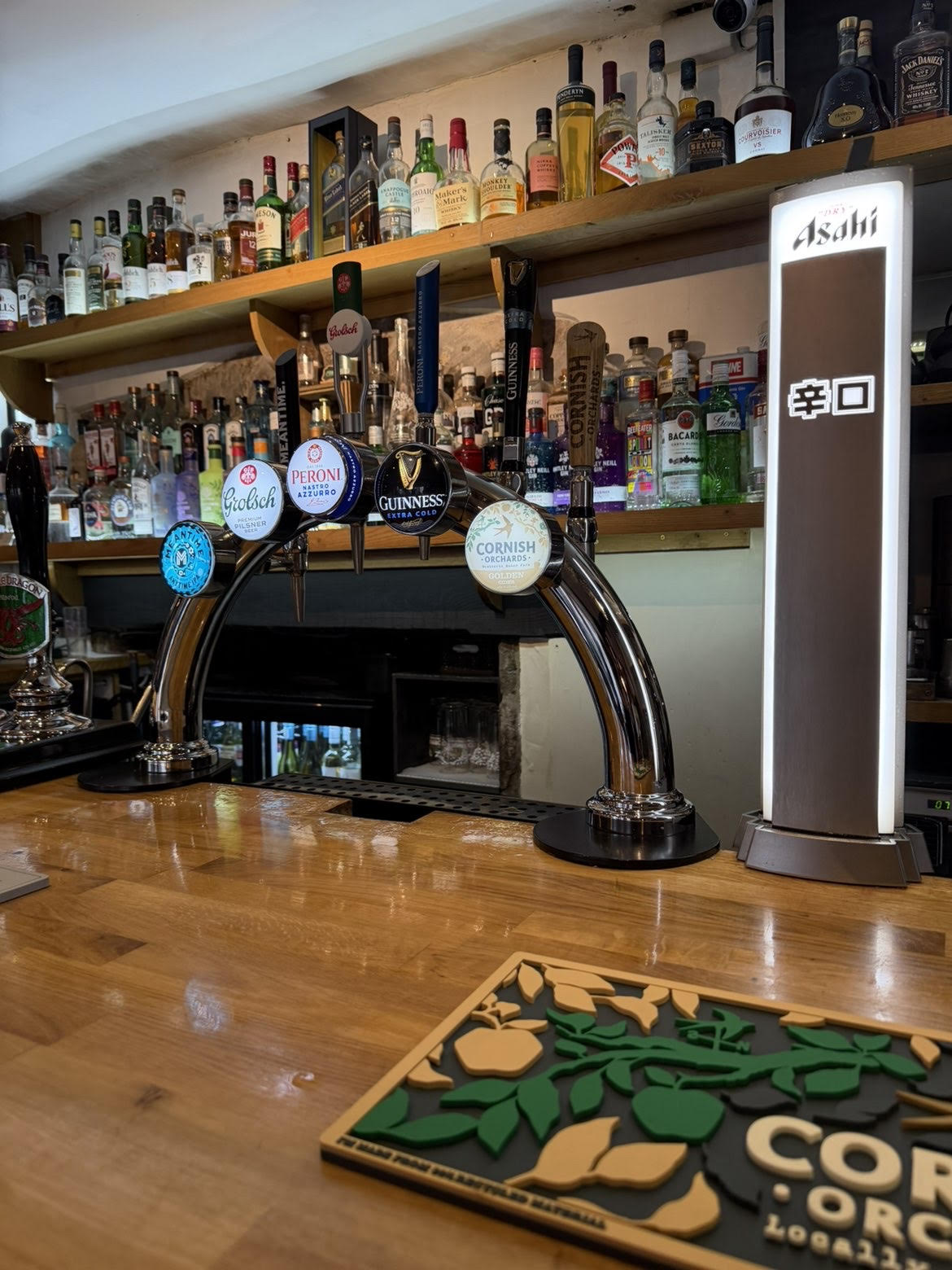 Beer taps at The Dragon Inn bar